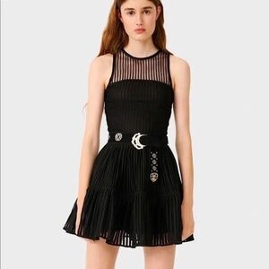 New Maje Paris Rollanga Black Fit and Flare Dress